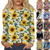 Langarmshirts für Damen, niedlicher Aufdruck, Grafik-T-Shirts, Blusen, lässig, Übergröße, Basic-Tops, Pullover