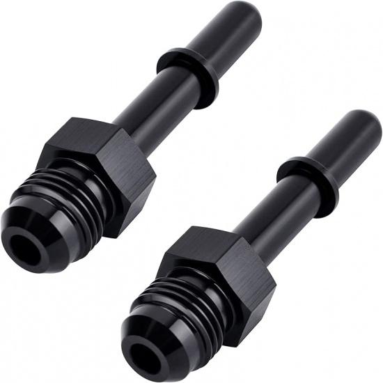 EVIL ENERGY 6AN Stecker auf 3/8" SAE Schnellverschluss Stecker Push-On EFI Fitting Adapter Aluminium 2 Stück