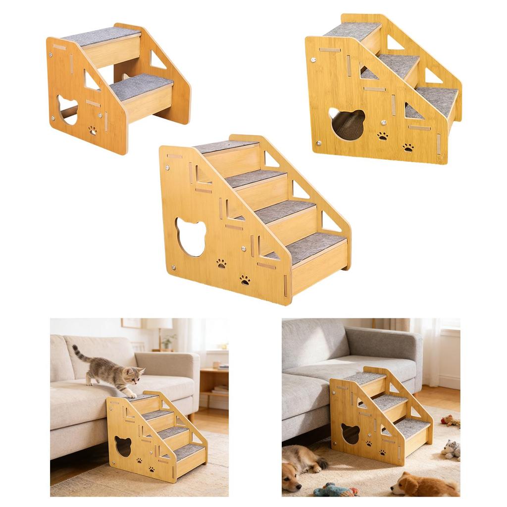 Cat S Dog Ramp Ladder Step with Anti Slip Material Ready to Use for Small Senior Pets Window Sills