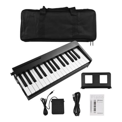 Btuty 61-Key Folding Digital Piano, Multifunctional Electronic Organ, 61 High-Sensitivity Piano Keyboard with LCD Display, Built-in Rechargeable Batte