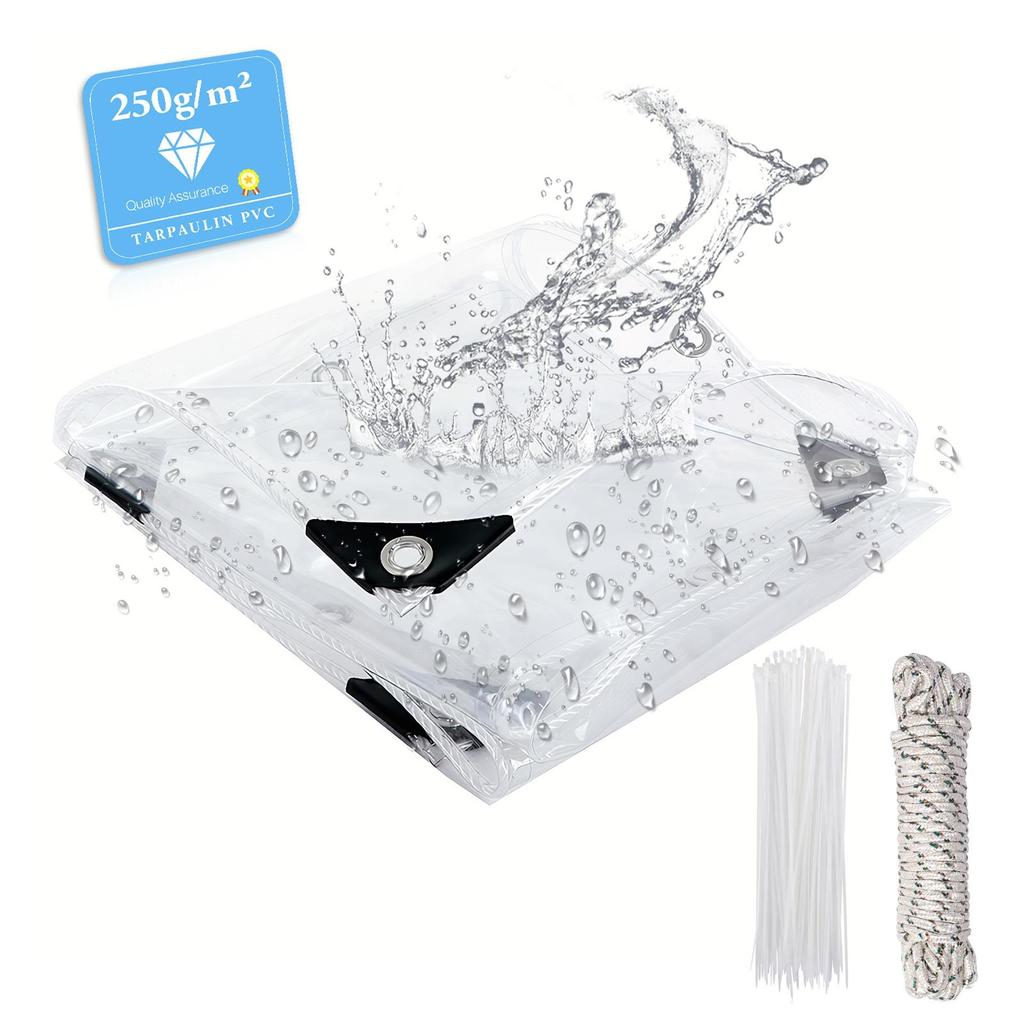 Prelată PVC Transparentă 250 g/m², Prelată PVC Transparentă Impermeabilă Rezistentă