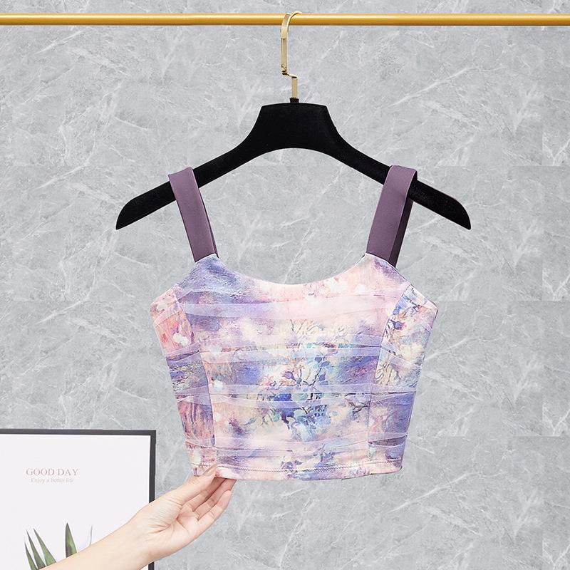 2025 Women's Sexy Sports Camisole Yoga Bra Set - Summer Fitness & Running Vest