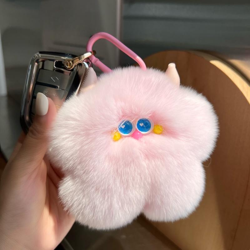 Drăguț Păr de Iepure Rex Piele de Vițel Breloc Pandantiv Mașină Păpușă de Pluș Celebritate Internet Pandantiv Geantă Cadou