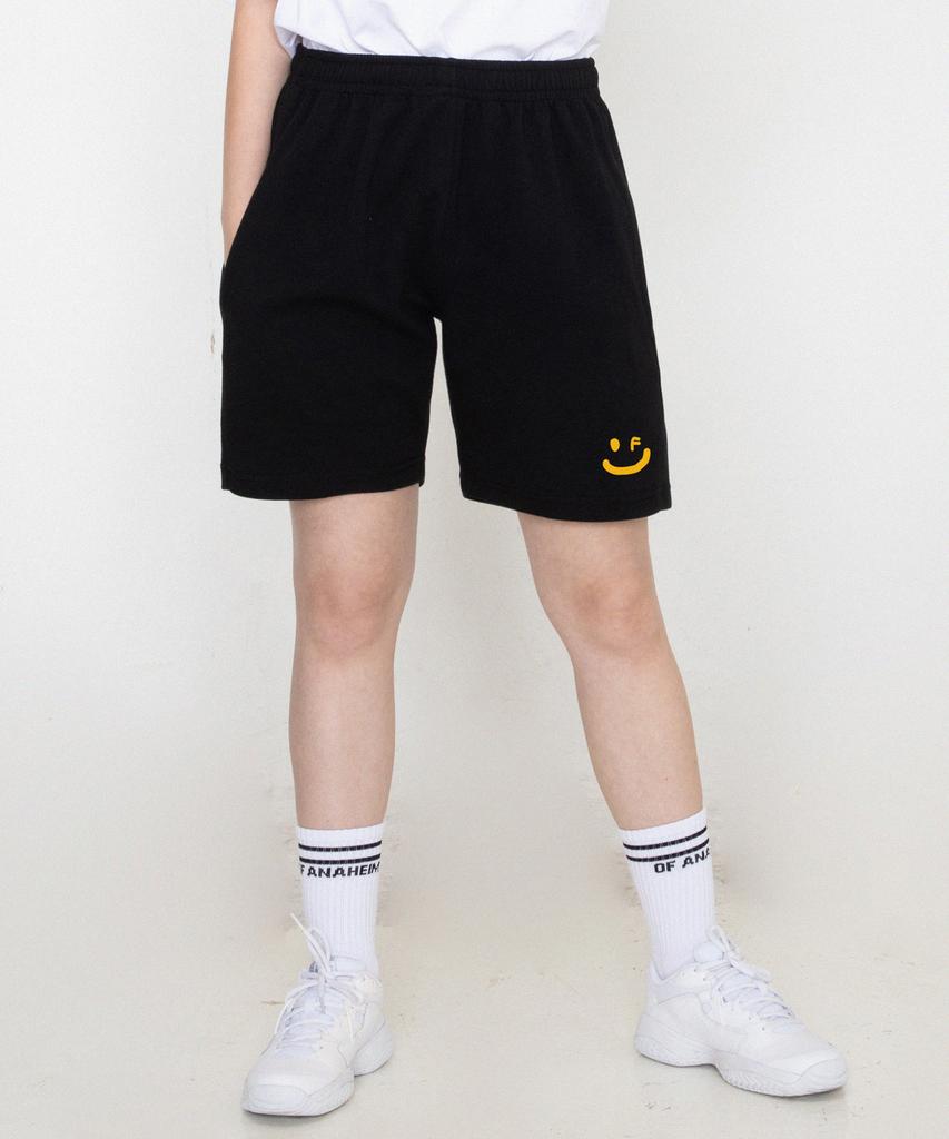 GRAVER [Unisex] Small Drawing Smile Training Shorts_Black
