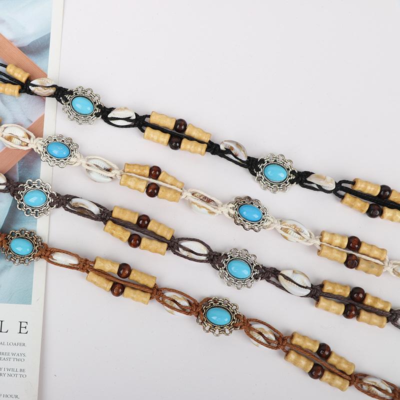 Bohemian Colorful Braided Waist Rope Ethnic Style Woman Dress Belt Y2K Waist Chain Dress Decorative Accessories Gift