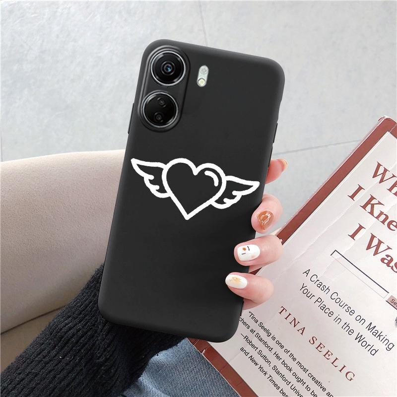 Phone Case For Redmi 13C 4G 12C A3 A2 A1 Plus Note 13 Pro For Xiaomi 14 13 Poco C65 X6 X3 Pro Love Heart Flowers Patterned Shockproof Bumper Cover