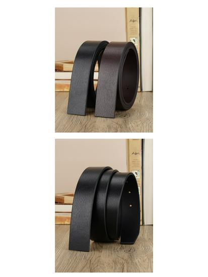 Men's Pin Buckle Leather Headless Belt Strap - Cowhide Waist Trouser Belt