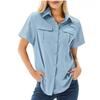 YYFS Women's Fashion Casual Summer Spring Solid Color Print Short Sleeve POLO Neck Blouses & Shirts