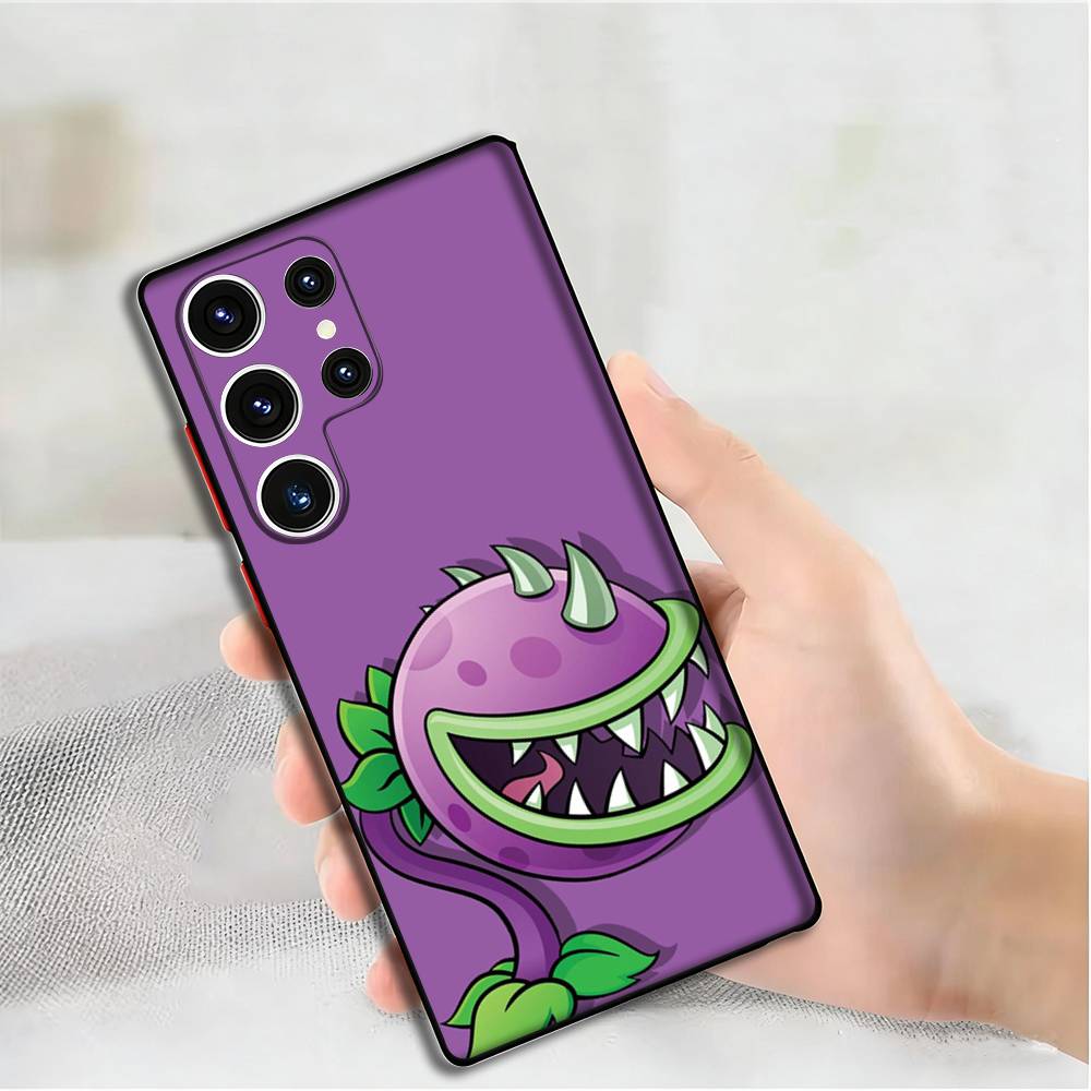 P-Plants Z-Zombies Game Silicone Case For Samsung S25,24,23,22,21,20 Plus Ultra 5G Lite Shockproof Cover