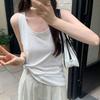 Round Neck Vest Top Girl Loose Camisole for Women Simple Sleeveless Crop Top  Lady