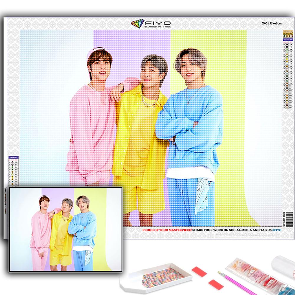 5D DIY Diamond Painting Cross Stitch Korean Boy Group Diamond Embroidery Mosaic Wall Art Home Decoration
