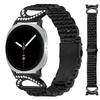 Uhrenarmband für Samsung Galaxy Watch8 Classic 46mm/Watch8 44mm/40mm Sieben-Perlen-Edelstahlband mit Strassstein-Ochsenhorn-Stil-Verbinder