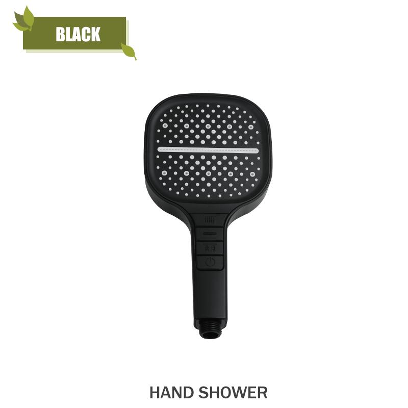 ABS Hand Shower Brushed Gold Chrome White Black 7 Modes Hand Held Shower Wall Mounted Adjustable Holder Hand Hold Shower Head