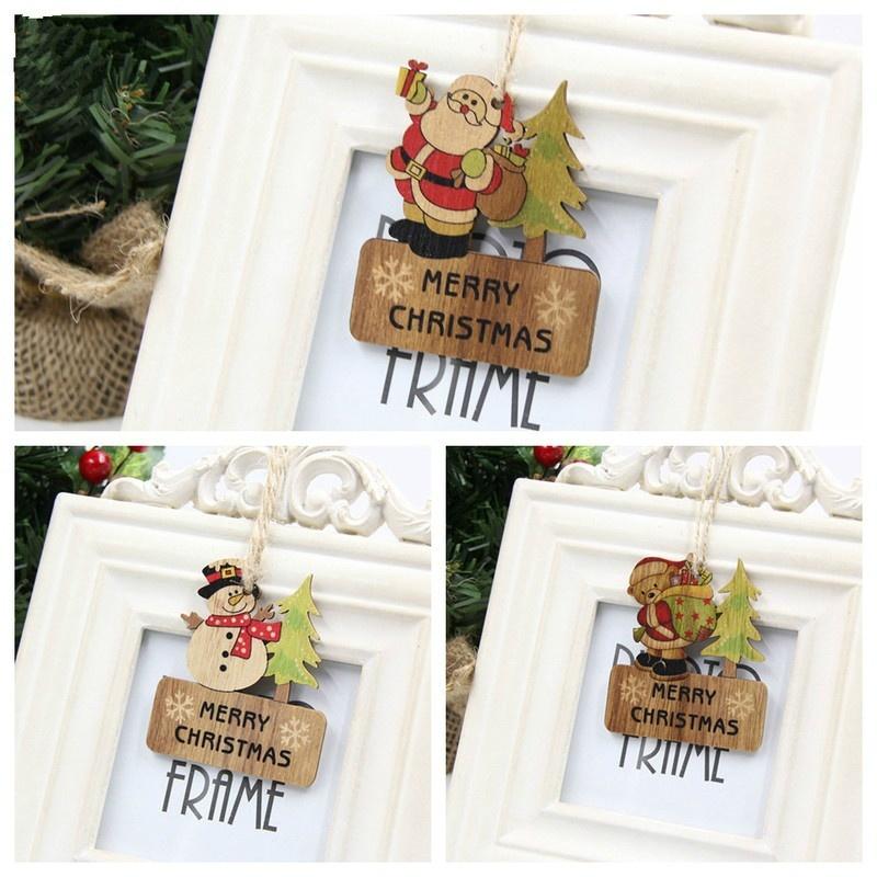 3 Stück/Set DIY Holzanhänger Ornamente Weihnachten Holzhandwerk Weihnachtsbaumschmuck