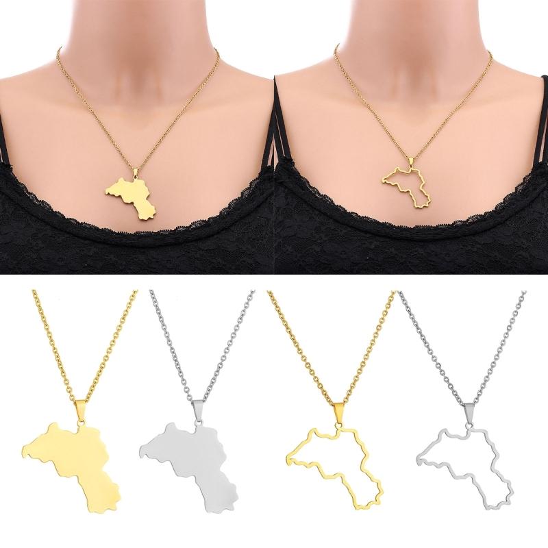 Trendy Kurdistan Map Shaped Pendant Necklace Map and City Necklace Long Choker Gothic Party Fashion Jewelry