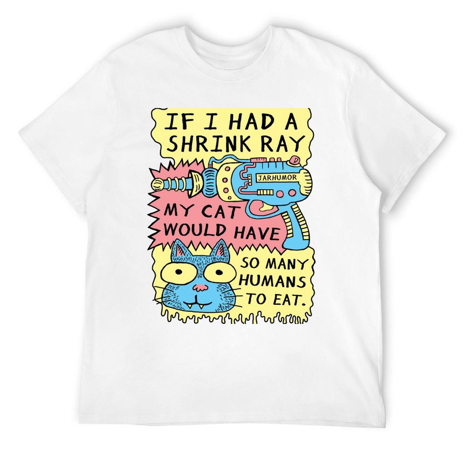 Shrink Ray Cat T-Shirt plus size tops man clothes sweat graphic t shirt vintage fitted t shirts for men S