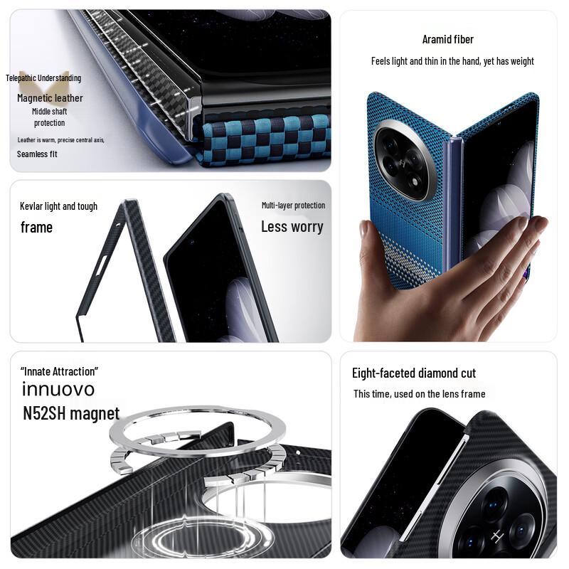 CangHua Full-Wrap Aramid Fiber Magnetic Case for OPPO Find N5