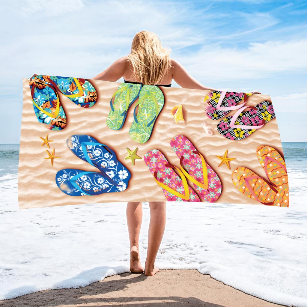 Beach Towel Pattern Printed Absorbent Bath Towel Versatile