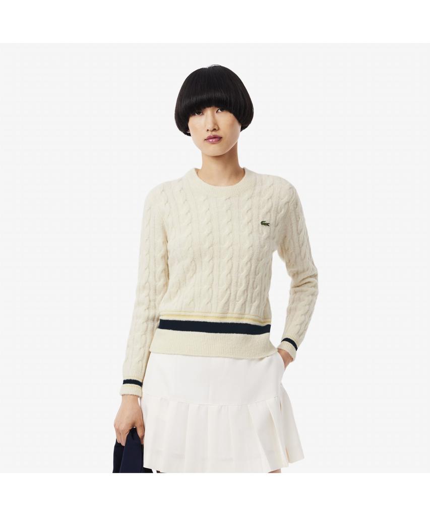 LACOSTE Women'S Tipping Point Cable Sweater Af4159-55N Xfj
