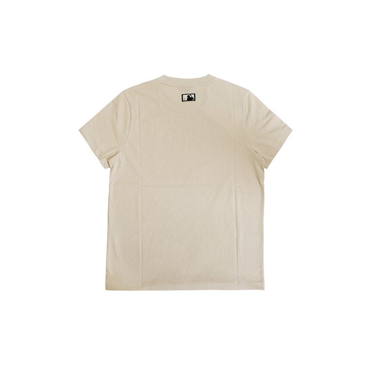 MLB Casual Basic Logo Print Short Sleeve T-Shirt Unisex Tops Beige 31TS10031-50B