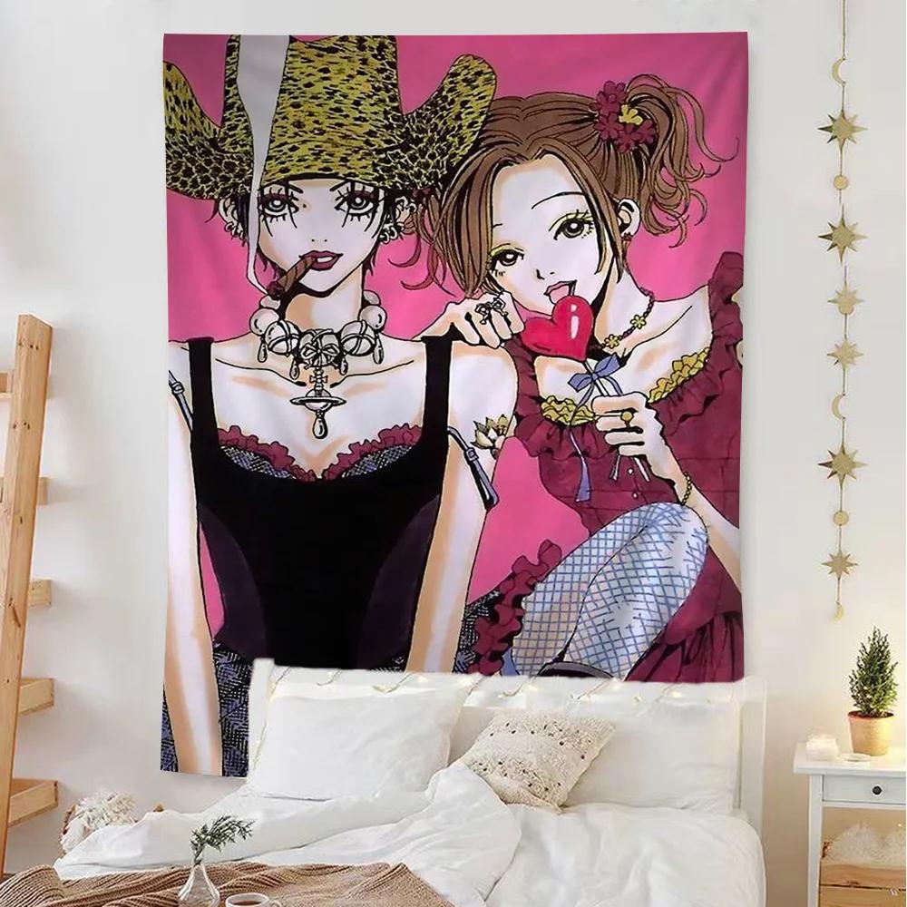 Japan Anime NANA Anime Tapestry Hippie Flower Wall Carpets Dorm Decor Cheap Hippie Wall Hanging