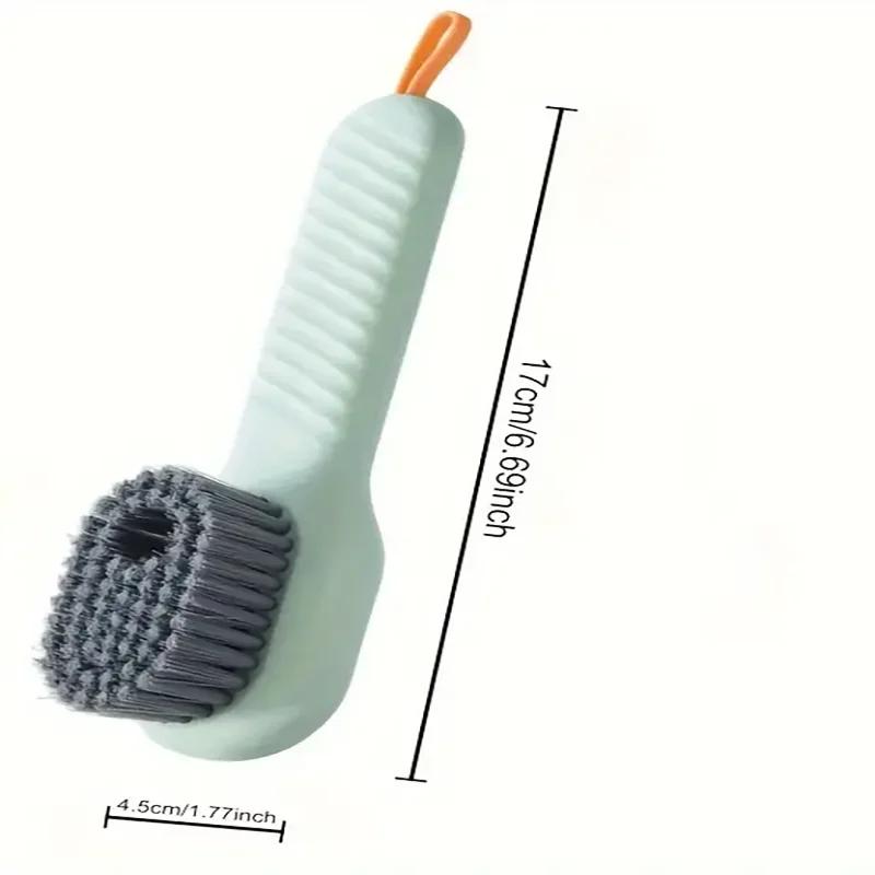 1pc Multi-function Automatic Spot Shoe Brush Soft Hair Hand Pressure Hanging Hole Suitable for Clothing Carpet Plastic Handles