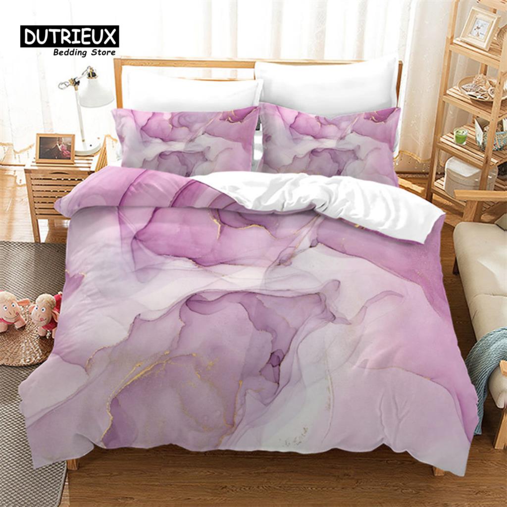 Vibrant Durable King Twin Full Queen Quilt Marble Geometric Abstract Art For Adults Kids Girls Bedroom Decor