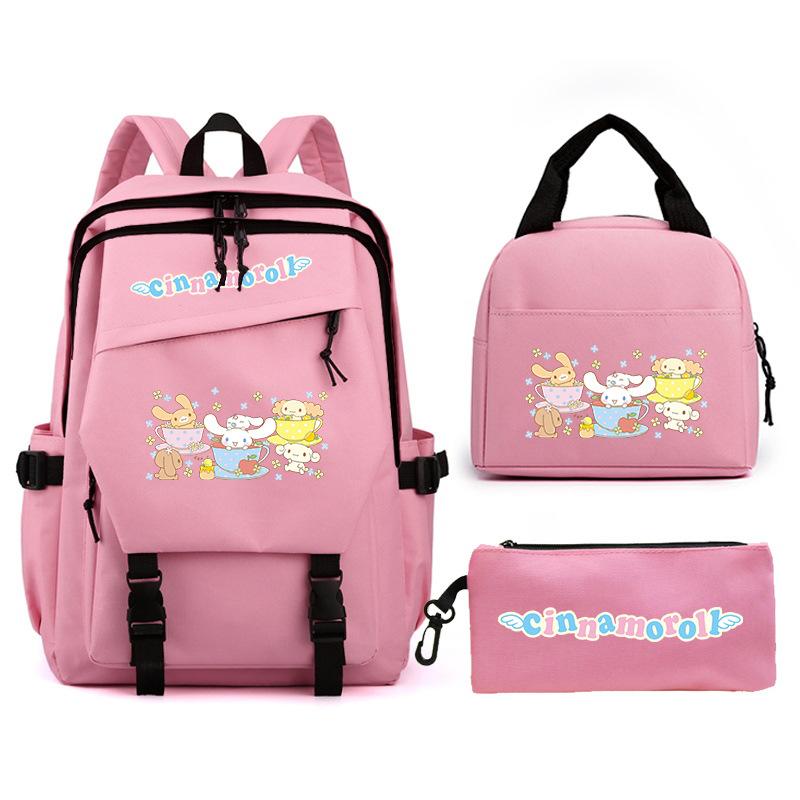 Cartoon Puppy Printed Schoolbag Set Backpack + Lunch Bag + Pencil Case Three-Piece Set