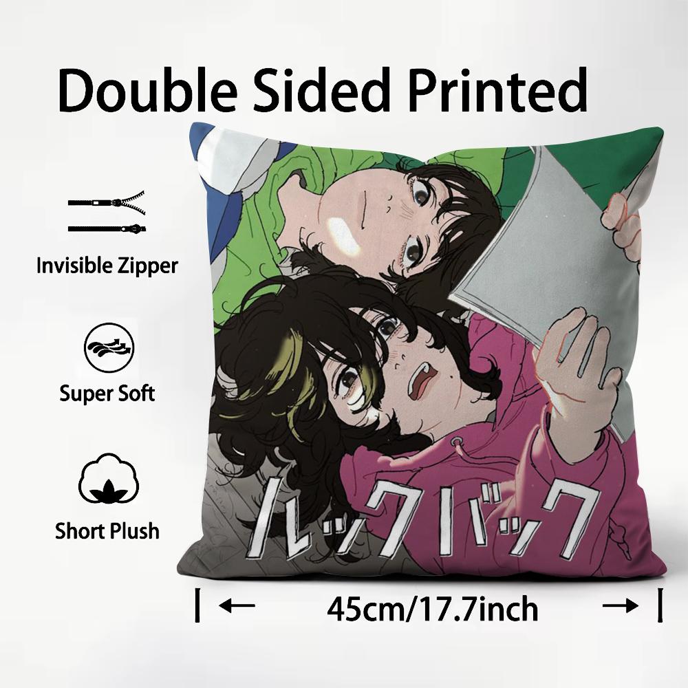 Anime Look Back S-Suddenly Cushion Cover Premium Comfort Reversible Pillow Cove -Two In One Design for Any Room & Car Interior