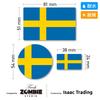 Isaac Trading Swedish Flag Stickers Weatherproof and Resistant 2 Rectangle Sheets (81x54mm, 36x24mm) + Round (Diameter 54mm) Total Sweden