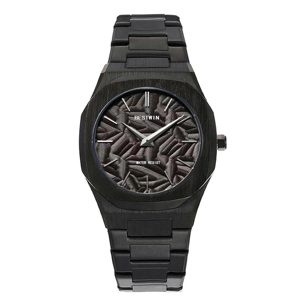 Men's Watch Embossed Leaf Characteristic Face Quartz Waterproof Watch