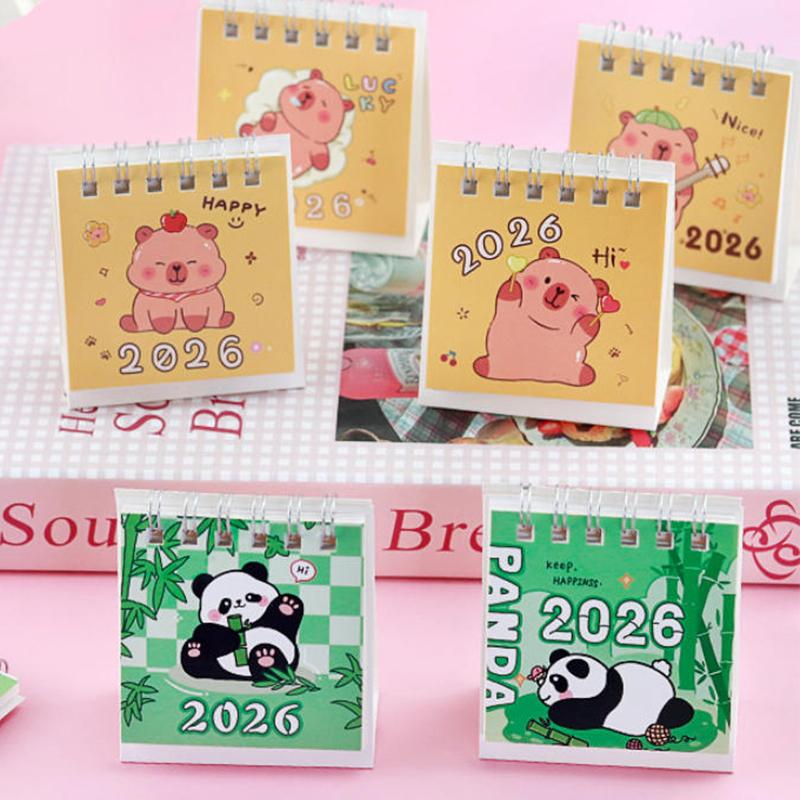 2026 Mini Calendars Creative Desk Portable Travel Calendars With Butterfly Capybara Designs Monthly & Weekly Planner Calendar