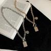 Korean Fashion Letter Necklace INS Retro Metal Silver Pendant Charm Clavicle Chain Women Jewelry Accessories