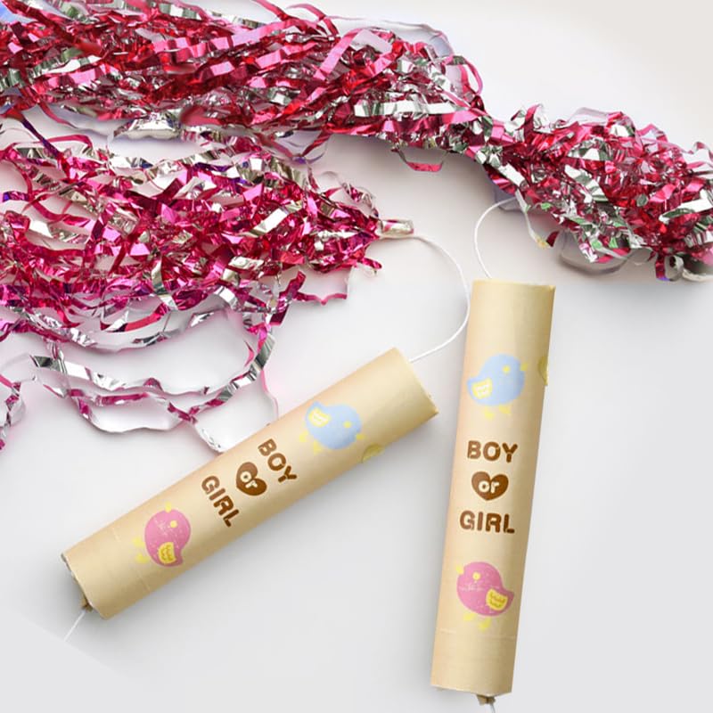 Gender Reveal Crackers, BOY or GIRL, Gender Reveal Surprise, Mess-Free, Smoke-Free, Baby Shower Gifts, Party Supplies, Baby Shower Decorations,