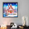 Christmas House Diamond Dots Gem Art for Home Office Wall Decor Special Shape Partial Drill Dimond Art Paintings 11.81x11.81in