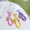 Modisches dehnbares Nylon-Handy-Lanyard mit floralem Akzent T-förmigem Clip Universell für Smartphones Schlüsselanhänger