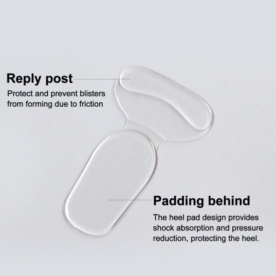 1/2/3/4 Pairs Transparent Shoes Heel Pads Anti-Slip Heel Liner Protectors Cushion Too Big Loose Shoes Heel Inserts Filler Blister Prevention Pain