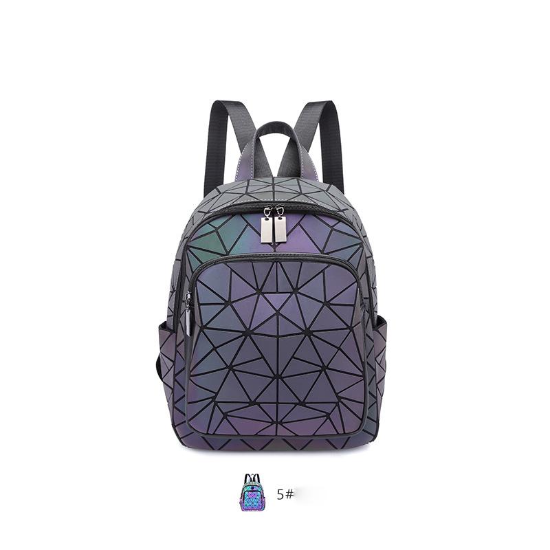 

Новый светящийся рюкзак ромбовидной формы женский на молнии геометрический рюкзак-симфония рюкзак в европейском и американском стиле
