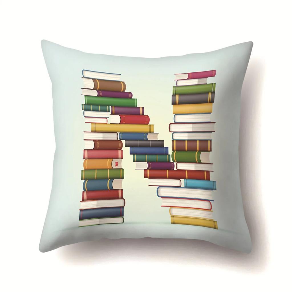 Bedroom Living Room Sofa Pillow Library Cushion Cover Creative English Alphabet Pillowcase