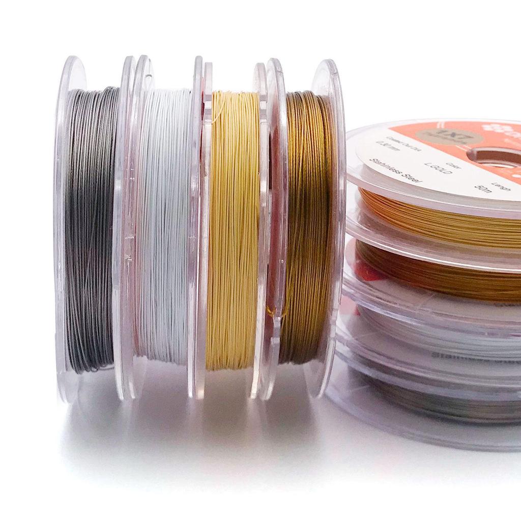Korean 304 Stainless Steel Gold Silk Beading Wire for Jewelry DIY Crafts