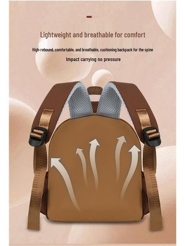 Capybara Kids' Lightweight Large-Capacity Water-Repellent Double Shoulder Backpack