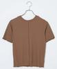 WEGO Ruffled Ribbed Short Cut and Sewn Summer Solid Size Brown Women's Soft-Touch T-Shirt, Sleeve, Top, Clothes, Color, Simple, Casual, Spring,