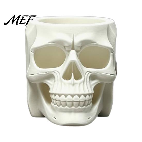 Matte PLA Desk Organizer Skull Shape Pen Holder, Large Capacity Desktop Organizer, Shaped Accessory Finish Storage Cup for Pens And Stationery