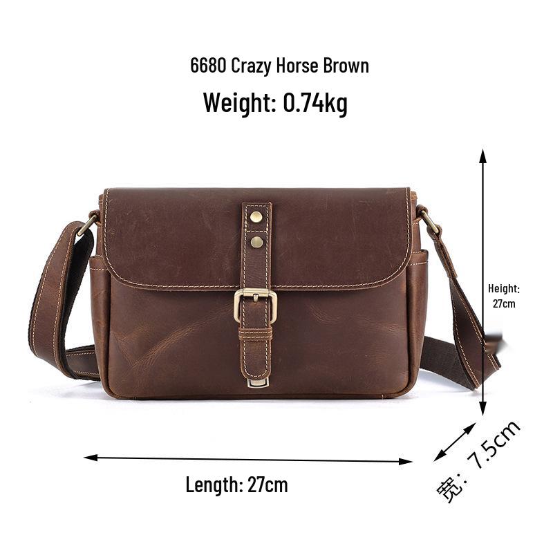 

Мужская сумка кроссбоди из ретро кожи Crazy Horse - Повседневная, из натуральной кожи, на плечо и ручная