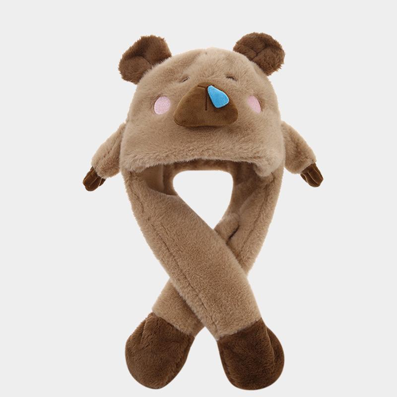 

Kawaii Creative Capybara Hat Cute Winter Warm Hat Ears Up Toy Cap For Boys Girls High Quality Cartoon Soft Ear Protection Hat A2