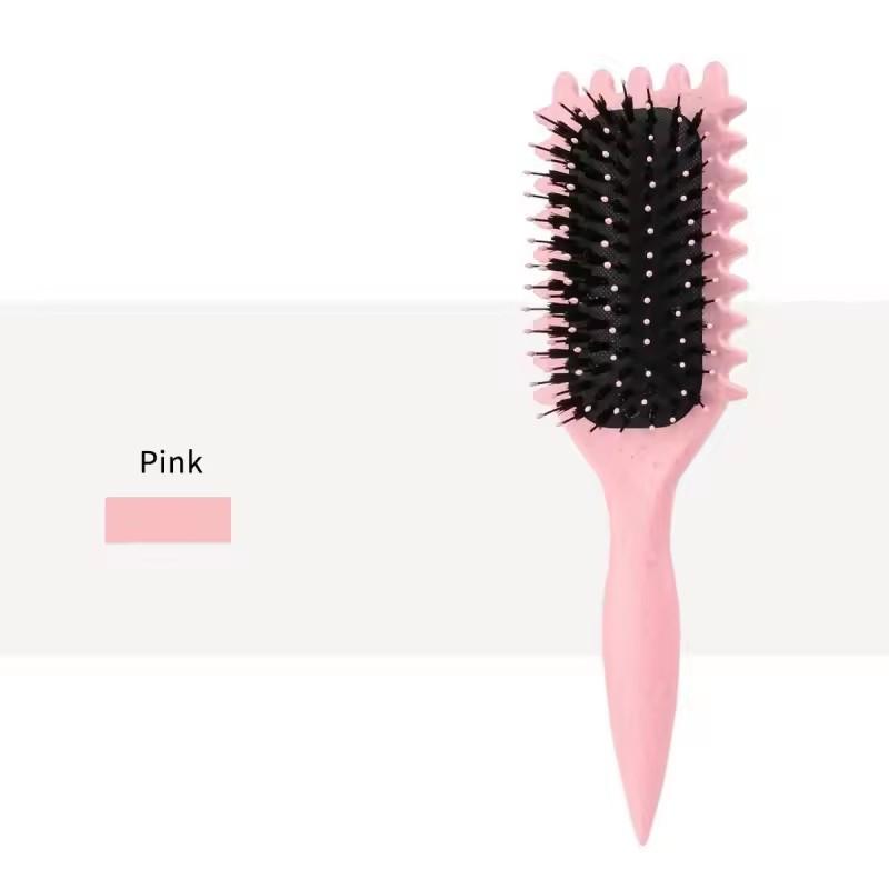 Curl Define Styling Brush Hollow Boar Bristle Detangling Hair Brush Tangled Hair Comb Shaping Defining Curls Styling Tools