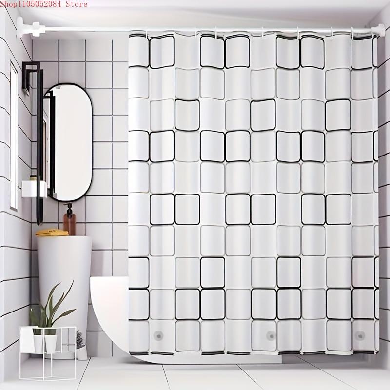 1pc peva plastic liner hooks metal grommets semi transparent-   With Hooks Waterproof Mildew Proof Easy Install Washable 90x180cm