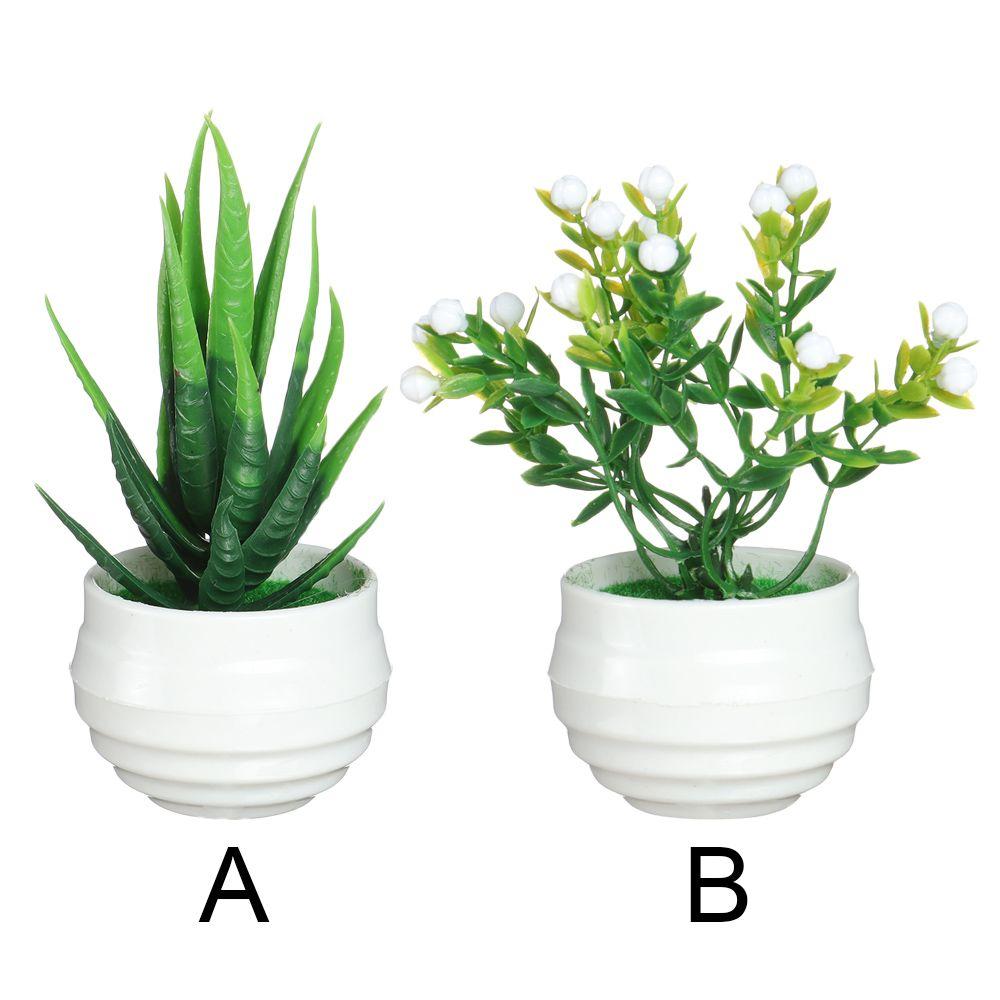 Fake Flowers Simulated Tree Pot Plants Office Table Potted Ornaments Artificial Aloe Plants Bonsai