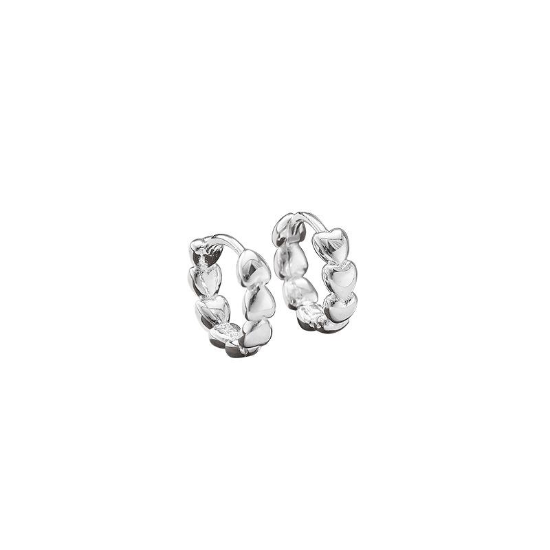 Love Circle Ear Buckle Women's Simple Ins Cold Wind Temperament Versatile Peach Heart Earrings