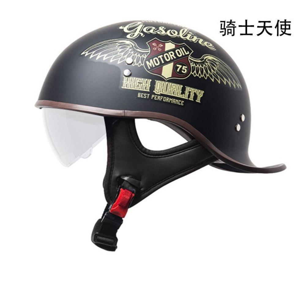 Motorcycle Retro Locomotive Half Helmet Four Seasons Universal Electric Motorcycle Unisex Riding Helmet